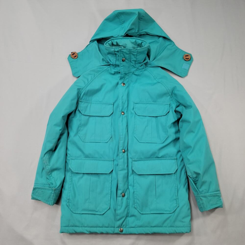 Vintage Woolrich Womans Thinsulate Parka Hooded Made USA Emerald Small Outdoors